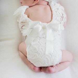 Newborn Girl Lace Romper